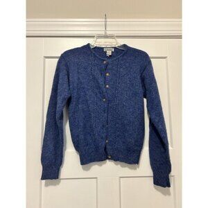 Gallagher Sweater Womens M Blue Shetland Wool Cardigan CottageCore GrannyCore